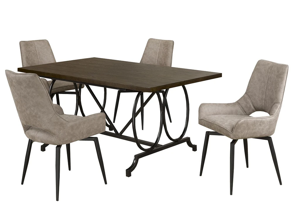 Elizette 5-Piece Dining Set, Grey<br><br><br><br><br>