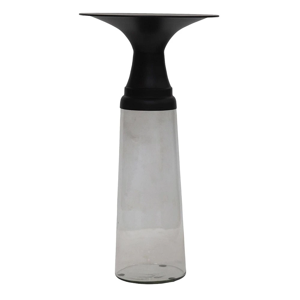 Moderne Verre Moulé et Métal Table d'Appoint - Clair et Noir