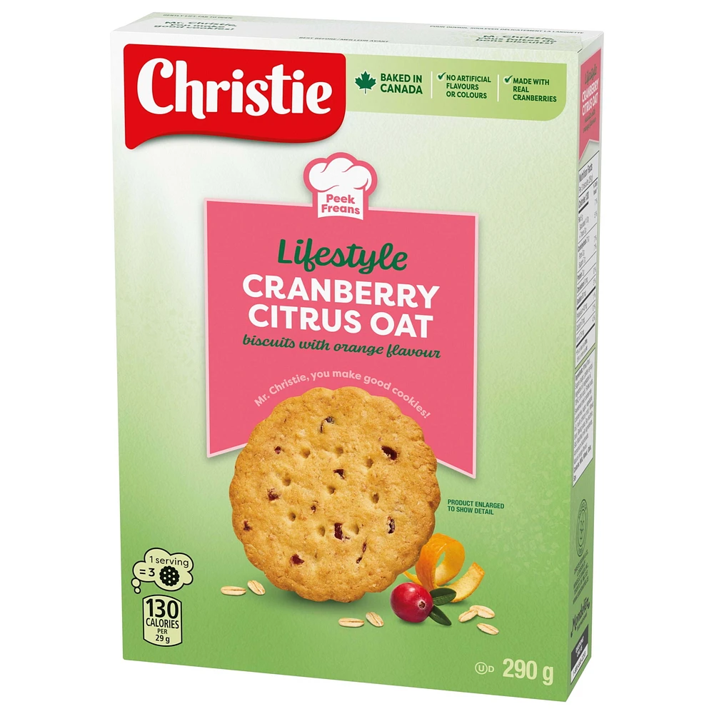 Peek Freans Lifestyle Cranberry Citris Oat Cookies, Biscuits, 290 g