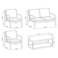 Better Homes & Gardens Prado 4-Piece Patio Outdoor Conversation Set - Brown, Hand-painted concrete finish