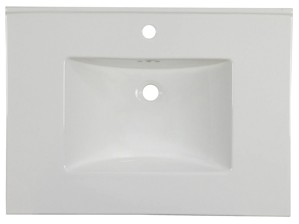 American Imaginations AI-33311 30.75 pouces W 22,25 pouces Dessus en céramique de D dans la couleur blanche pour le robinet de 1 trou