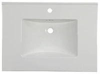 American Imaginations AI-33311 30.75 pouces W 22,25 pouces Dessus en céramique de D dans la couleur blanche pour le robinet de 1 trou