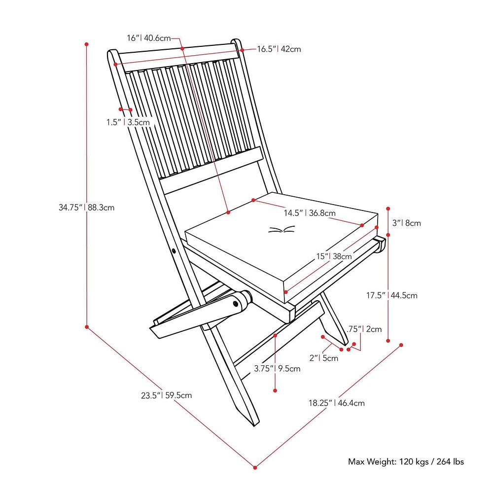 Meuble de salle à manger pliante de hauteur bar Miramar de CorLiving d'extérieur en bois dur