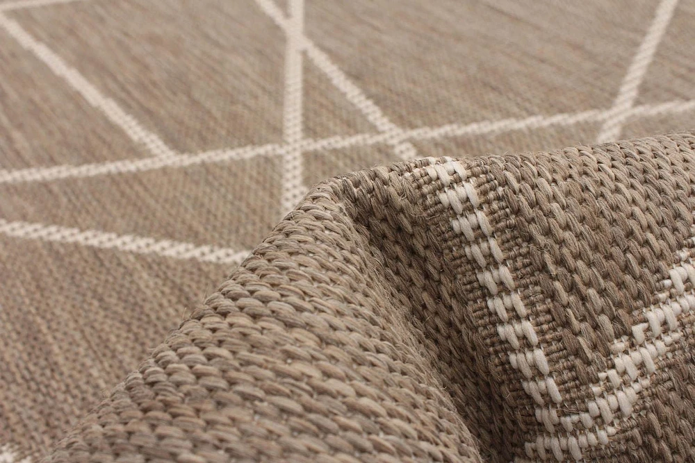 ECARPET Indoor Outdoor Area Rug for Patio, Deck, Living Room Sisal Abstract Collection
