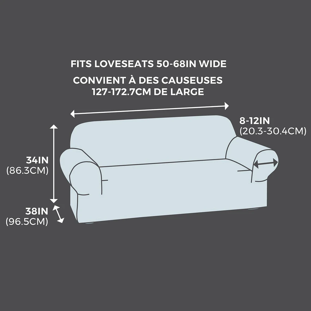 Housse de causeuse 1 pièce en tissu extensible doux au toucher SmartFit, ocre