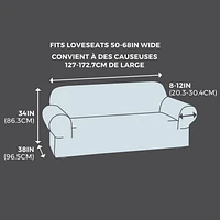 Housse de causeuse 1 pièce en tissu extensible doux au toucher SmartFit, ocre