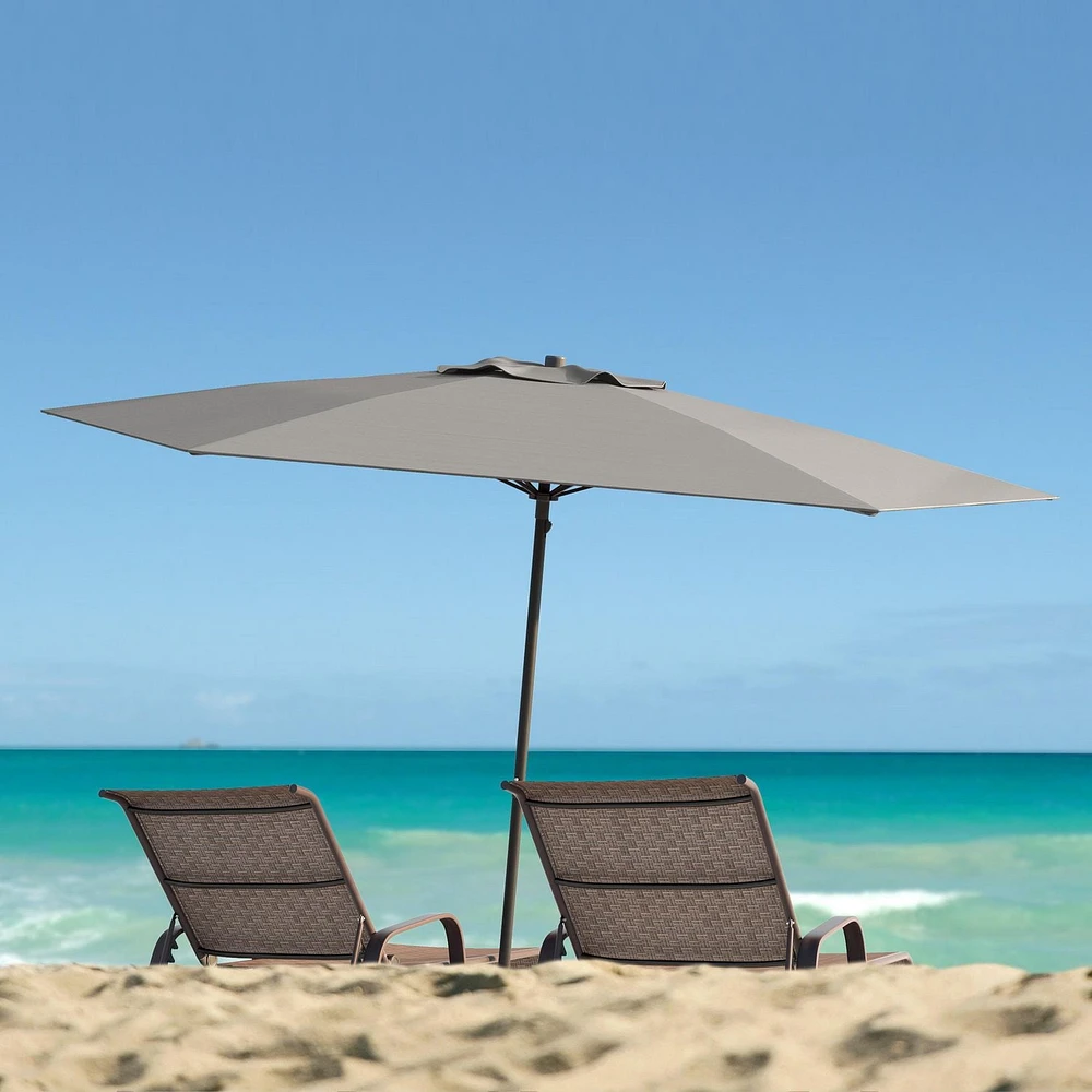 Parasol de plage portable CorLiving de 2,3 m avec ancrage pour sable et terre et sac de transport