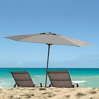 Parasol de plage portable CorLiving de 2,3 m avec ancrage pour sable et terre et sac de transport