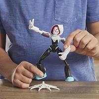 Marvel Spider-Man Bend and Flex  - Figurine flexible Ghost-Spider de 15 cm, incluant accessoire, pour enfants à partir de 6 ans