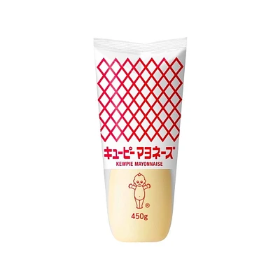 KEWPIE Mayonnaise 450g, Anyone who has ever eaten juicy karaage fried chicken in an izakaya knows that it always tastes better with a generous helping of Japanese mayonnaise. Found in grocery stores and restaurants across Japan, Kewpie Mayonnaise is a popular Japanese mayo