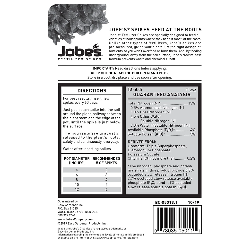 Jobe's Fertilizer Plant Spikes