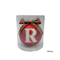 HOLIDAY TIME R RED LETTER GLS ORN