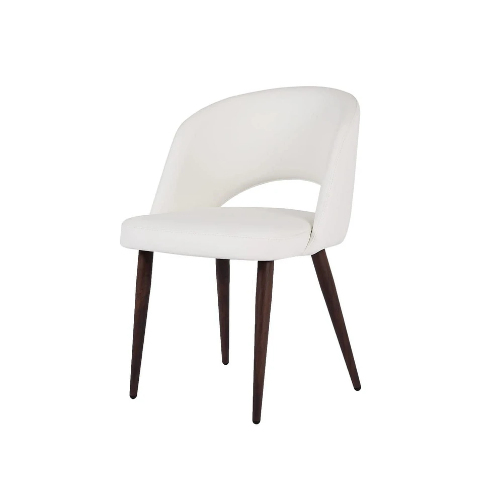 Chaise de salle à manger sans accoudoirs Take Me Home Executive – Style milieu de siècle avec revêtement en cuir PU de qualité supérieure et pieds en noyer robustes, parfaite pour les salles à manger