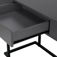 Monarch Specialties Computer Desk, Home Office, Laptop, Storage Drawers, 42"l, Work, Metal, Laminate, Grey, Black, Contemporary, Modern