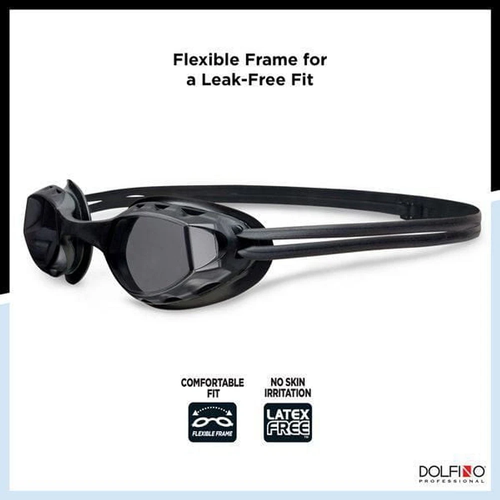 Lunettes de natation Dolfino Pro Pacesetter pour adultes - Noir Lunettes de natation adultes