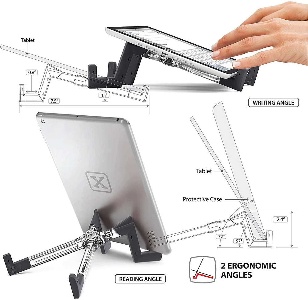 KEKO Universal Foldable Tablet Stand for iPad/Android Tablet Holder/Galaxy/Kindle + Smartphone, E-Readers Compatible with Protective Case or Sleeve Accessories