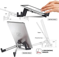 KEKO Universal Foldable Tablet Stand for iPad/Android Tablet Holder/Galaxy/Kindle + Smartphone, E-Readers Compatible with Protective Case or Sleeve Accessories