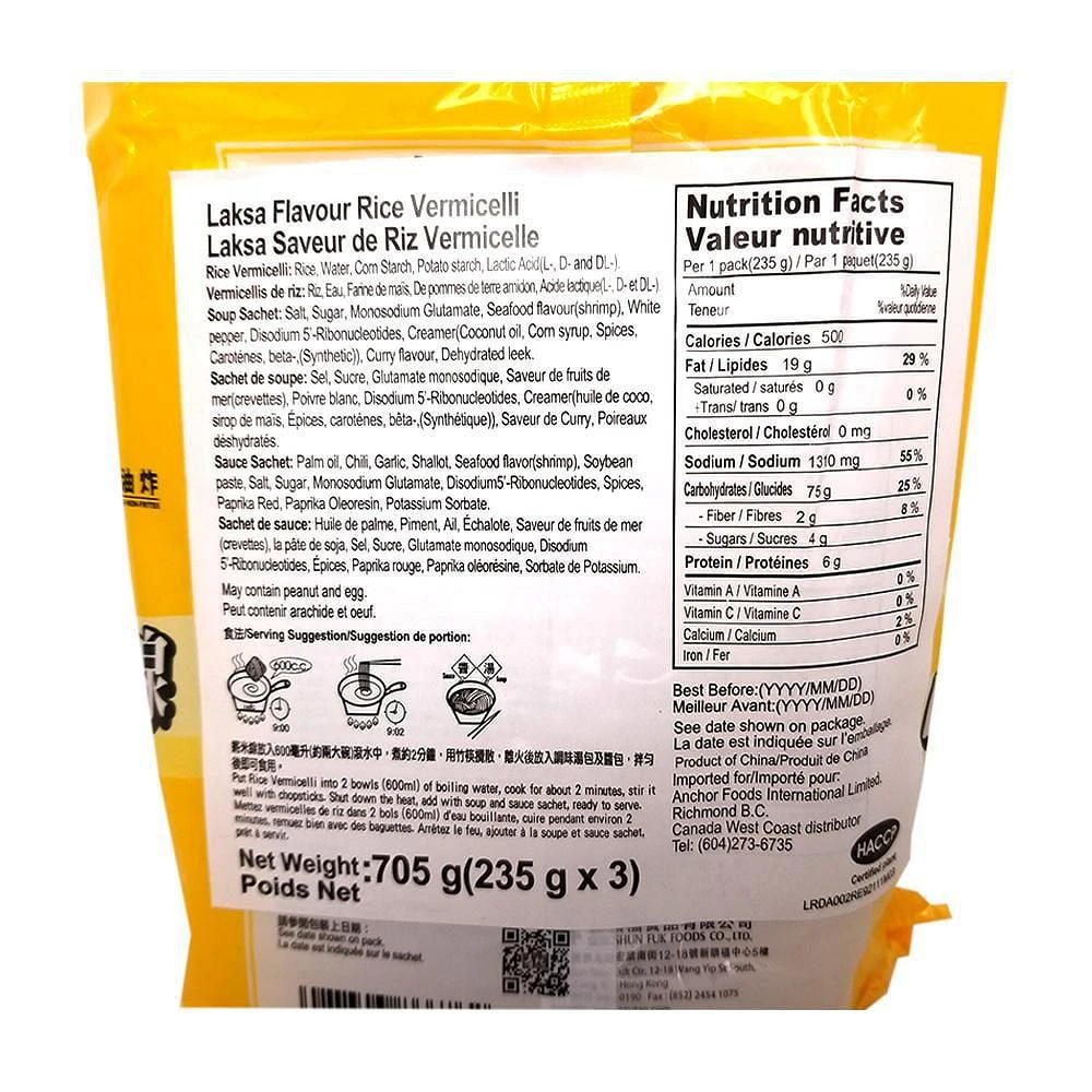 Vermicelles de riz saveur Laksa