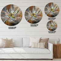 Designart Fleur fractale jaune symétrique horloge murale
