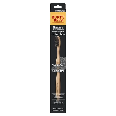 Brosse à dents en bambou Burt’s Bees avec soies imprégnées de charbon 1 unité