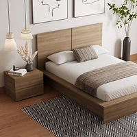 Ensemble de chambre à coucher James 3 pièces avec lit, tête de lit et table de chevet