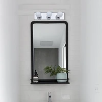 Vanité en métal à 3 lumières, collection Cameron de Globe Electric, chromée, 51202 Lumière de vanité 3 lumières
