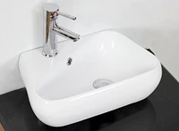 American Imaginations AI-31295 17,5 pouces W au-dessus du navire blanc de compteur pour le forage gauche de 1 trou