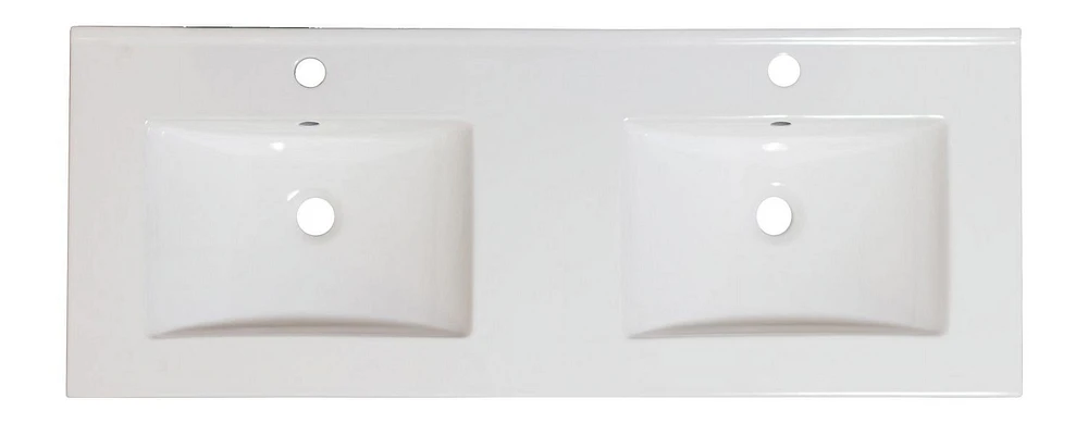 American Imaginations AI-32650 48 po WX 18.25 pouces Dessus en céramique de D dans la couleur blanche pour le robinet de 1 trou