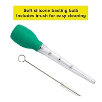 Ensemble de poire à jus pour dinde avec brosse de nettoyage, poire en silicone, vert