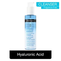 Gel nettoyant hydratant Neutrogena® Hydro Boost - Acide hyaluronique - Démaquillant et nettoyant pour le visage - Sans parfum