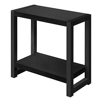 Monarch Specialties Table D'appoint, Côté, Bout, Étroit, Petit, 2 Niveaux, Salon, Chambre À Coucher, Métal, Stratifié, Noir, Contemporain, Moderne