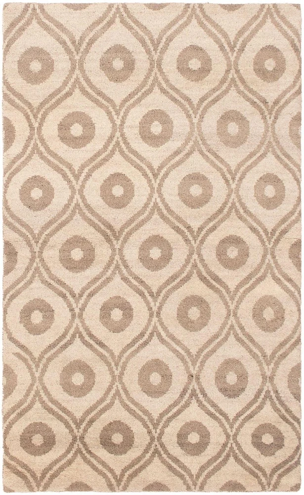 ECARPETGALLERY 4'11" x 8'1"  Moroccan Tangier Hand-knotted Area Rug for Living Room, Dining Room and Bedroom in Ivory