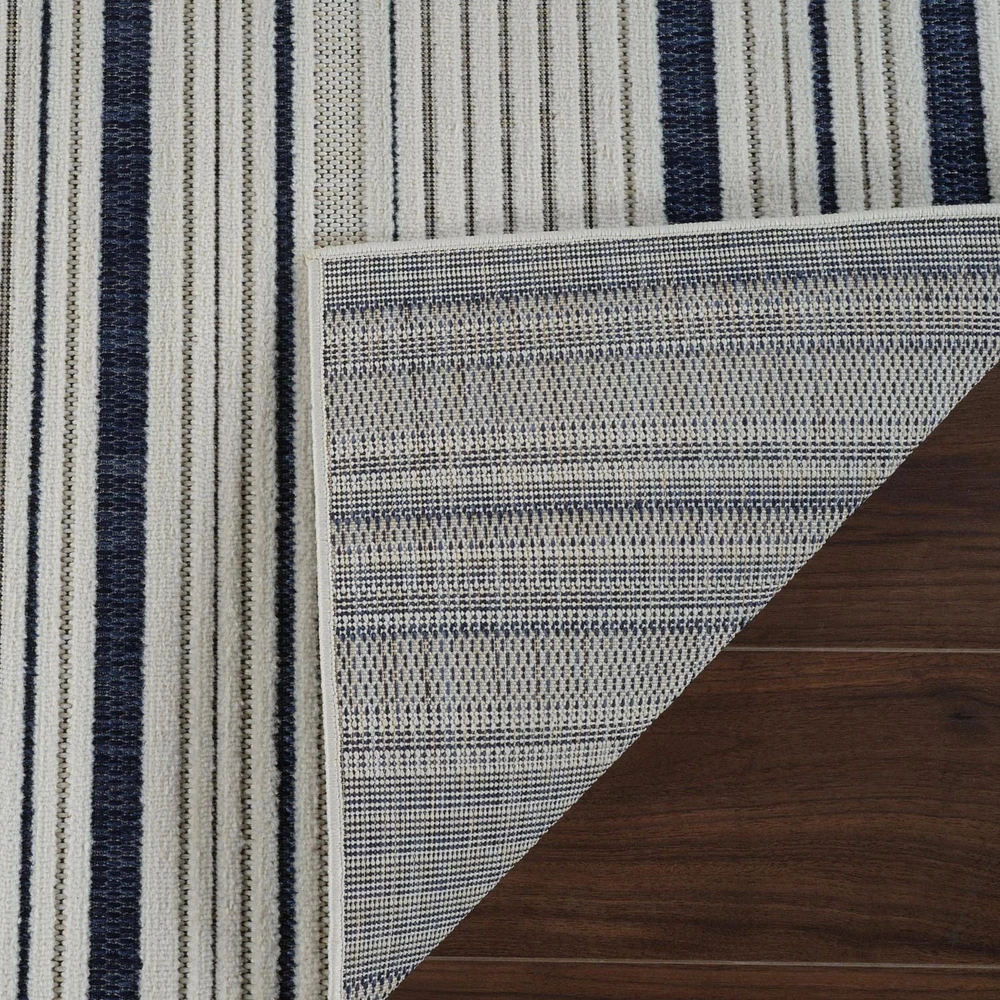 Rug Branch Maise Abstract Indoor Outdoor Area Rug, Cream Blue, Modern - Entryway, Hallway, Bathroom, and Kitchen