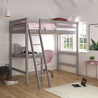 Campbell Wood Twin Loft Bunk Bed with Study Desk, by Hillsdale Living Essentials