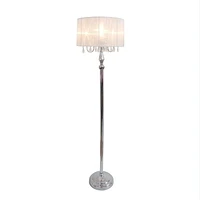 Elegant Designs Trendy Romantic Sheer Shade Floor Lamp with Hanging Crystals