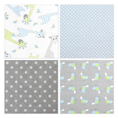 Fabric Creations Baby Boy Flannel Pre-Cut Pack, 4 x 1/2 yd