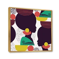 Designart Silhouette géométrique ethnique d'Afro-américain III ART MURAL À CADRE FLOTTÉ