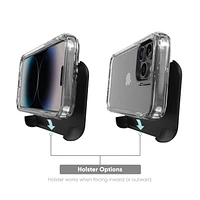 Étui robuste antimicrobien avec enveloppe rigide et pince rotative onn. pour iPhone 14 Pro Protégé contre chute de 6,4 m