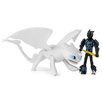 DreamWorks Dragons, Lightfury and Hiccup, Dragon with Armored Viking Figure, for Kids Aged 4 and Up
