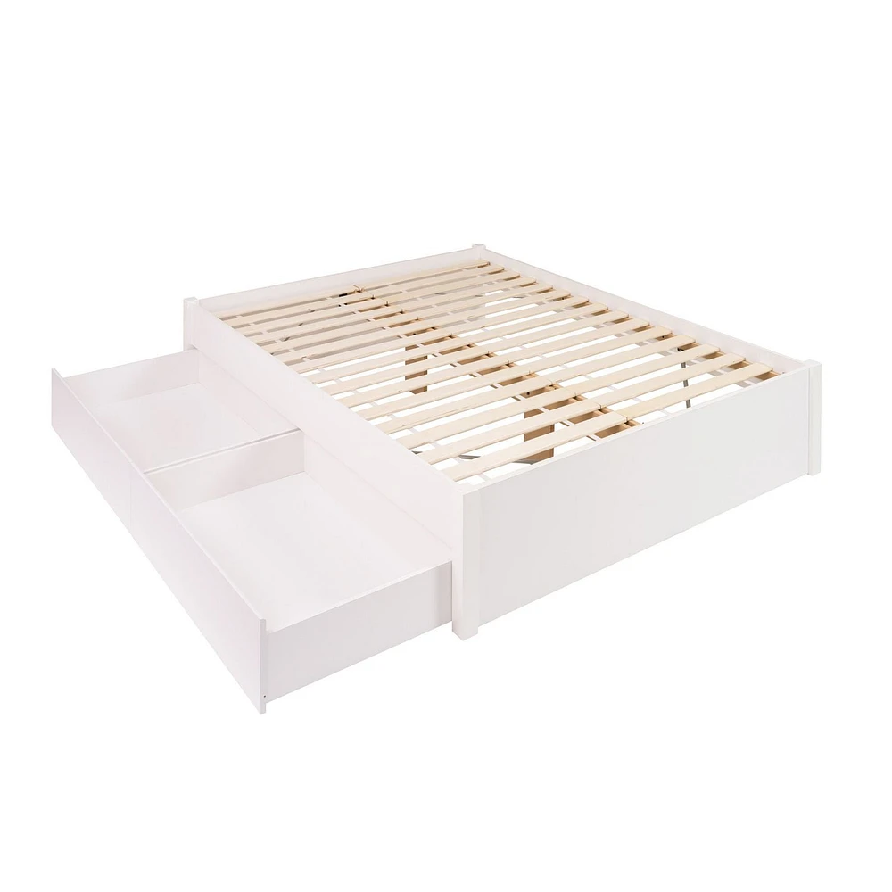 Base de grand lit plateforme avec deux tiroirs