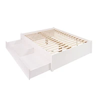 Base de grand lit plateforme avec deux tiroirs