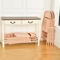 Lot de 4 chaises pliantes Homy Casa - Chaises en métal durables et élégantes en bleu/gris/rose Morandi élégant