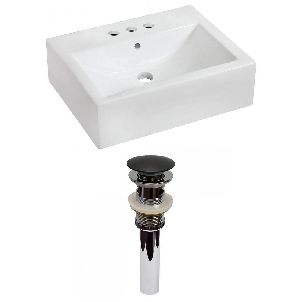American Imaginations AI-31080 20.25 pouces Vaisselle blanche de mur de W pour 3H4-in. Centre de forage