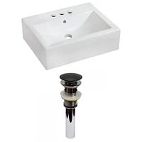 American Imaginations AI-31080 20.25 pouces Vaisselle blanche de mur de W pour 3H4-in. Centre de forage