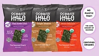 Ocean's Halo collation d'algues à saveur de sésame gingembre, biologique, 5 collations individuelles de 4 g OCEAN'S HALO ORG COLLATION D'ALGUES GING SES