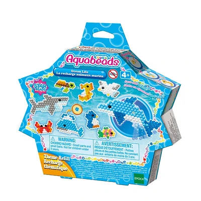 Aquabeads Arts & Crafts Recharge sur le thème de la vie océanique avec perles et modèles