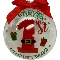 Holiday Time "Baby First Christmas" Collectible Glass Ball Ornament