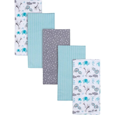 Gerber Childrenswear - Couverture de réception en flanelle - Paquet de 5 - Safari