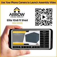 Abri de rangement en acier Arrow Elite, 10 x 8 pi, Galvalume