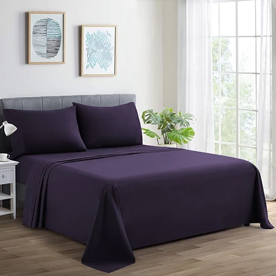 Ensemble de literie Marina Decoration 600 fils ultra doux en coton percale à fibres longues, toutes saisons, avec taie d'oreiller, pour hôtel standard